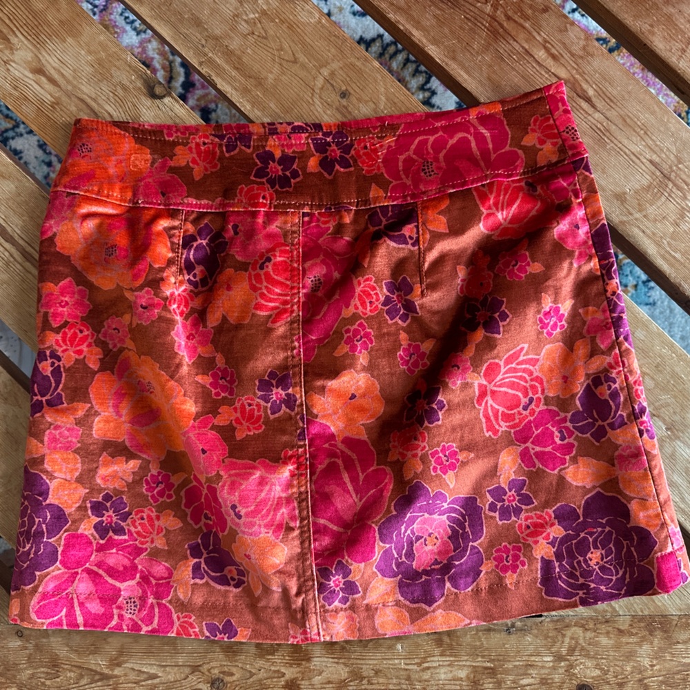 Embellished Pink and Orange Mini Pencil Skirt Free People